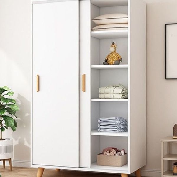 Contemporary Wooden Armoire Cabinet Bedroom Youth Armoire with Garment Rod