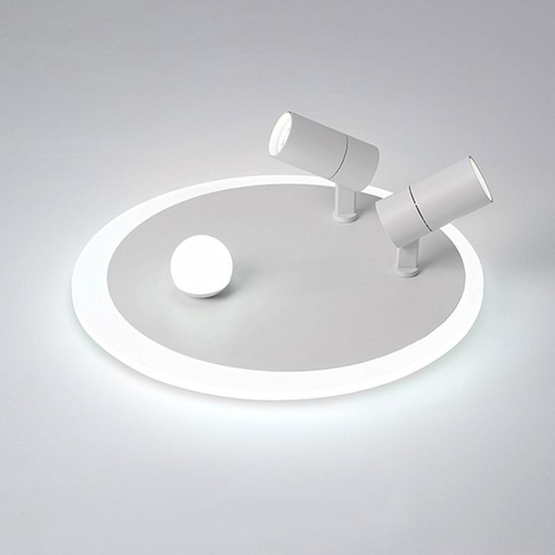 Circular LED Semi Flush Mount in Modern Concise Style Acrylic Indoor Ceiling Light in White