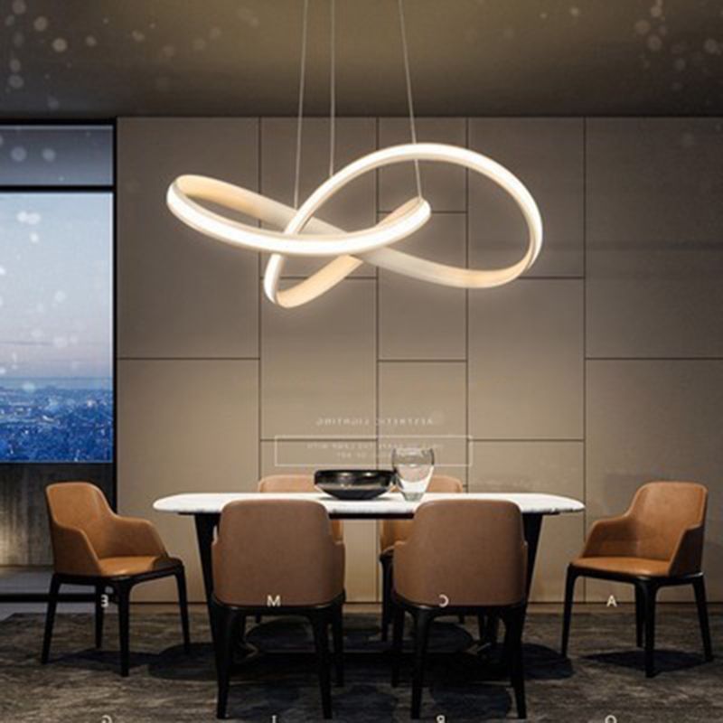 Twist postmoderne Twist Suspended Lighting Metal Metal suspendu Plafond Plafond pour restaurant