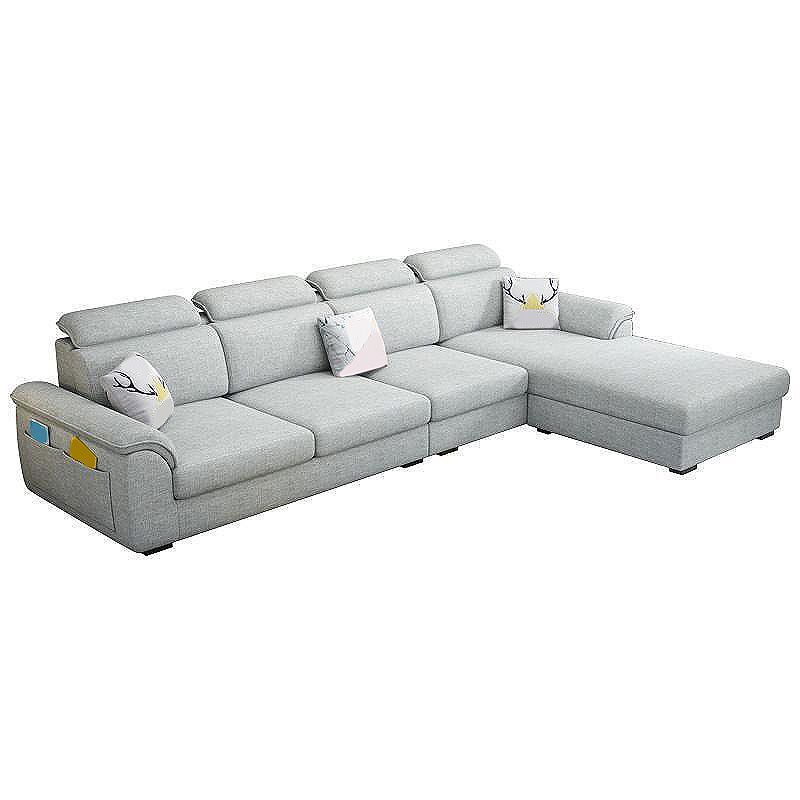 108.7"L √ó 70.9"W √ó 33.5"H Pillow Top Arm Sectional Slipcovered Sofa and Chaise