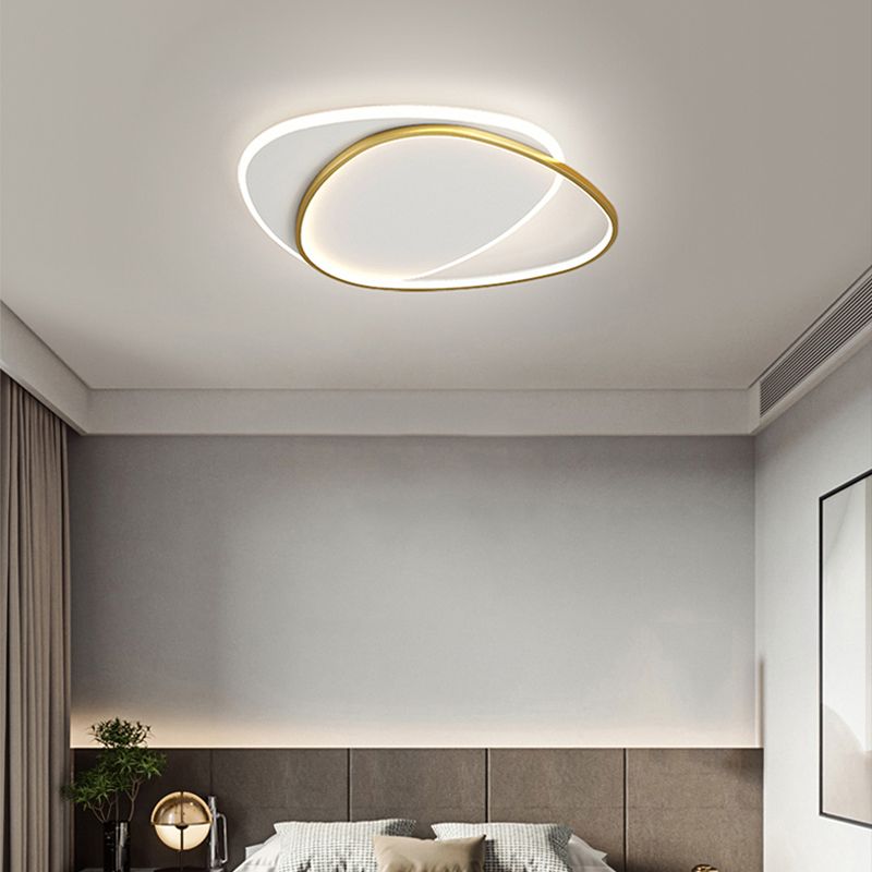 Metal Geometric Flush Mount Lighting Modern 2-Light Ceiling Lighting