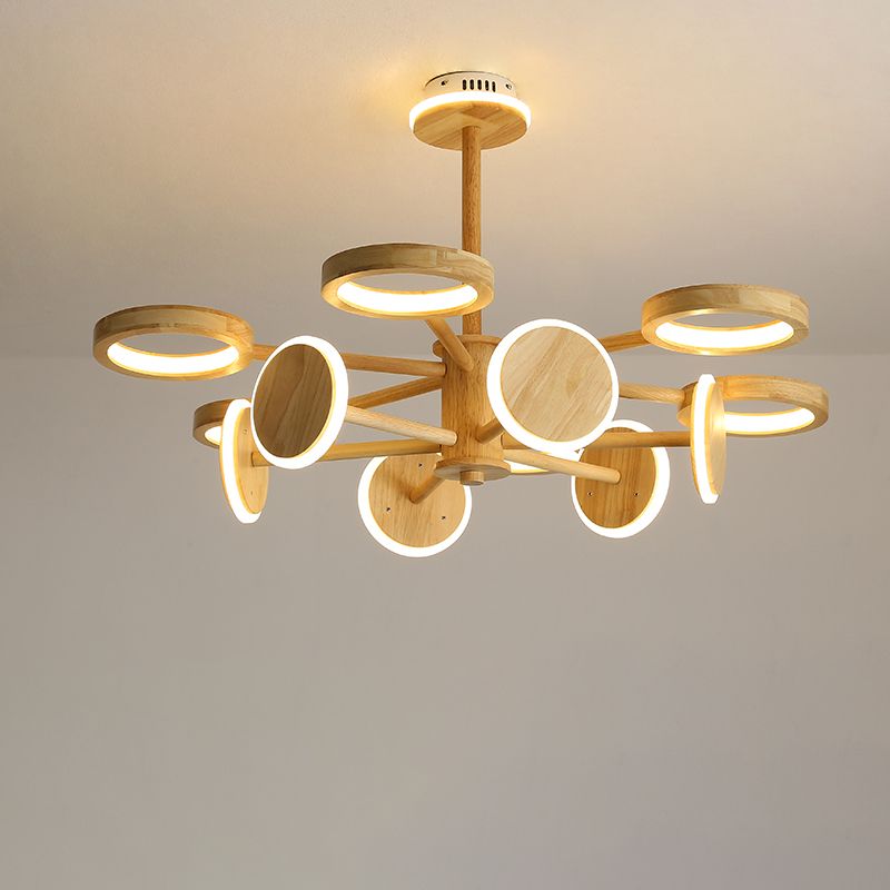 Lustre radial japonais Light Living Room LED LEMPORT DE PROSIDE DE PROBLÈME EN BEIGE