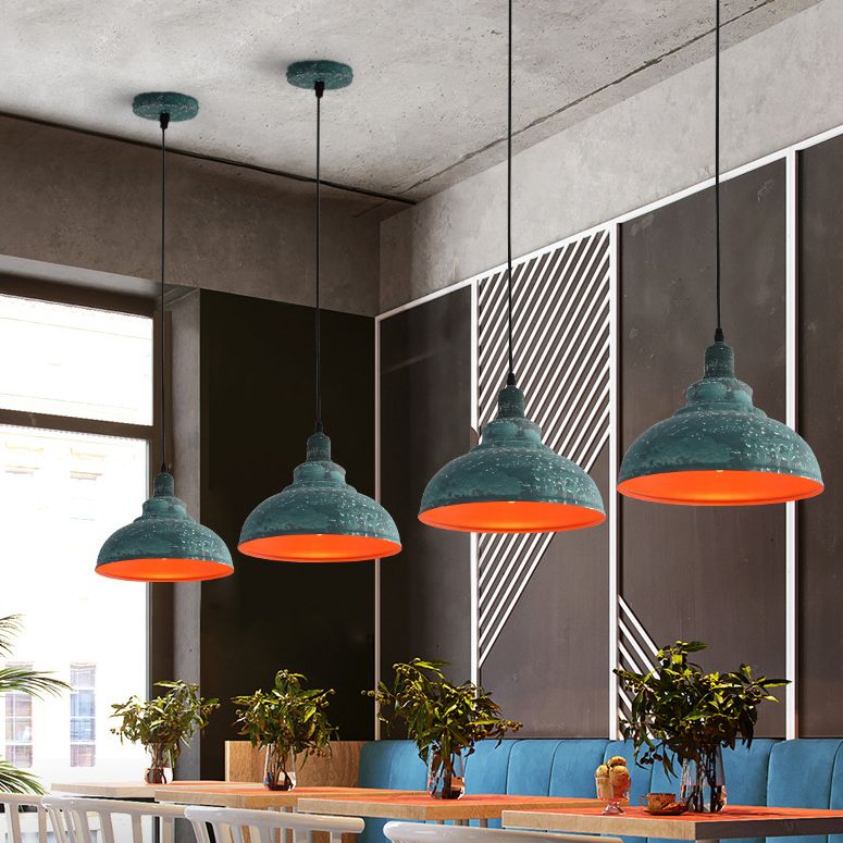 1 lichte hanglamp industriële retro koepel schaduw metalen hangende lamp voor eetkamer