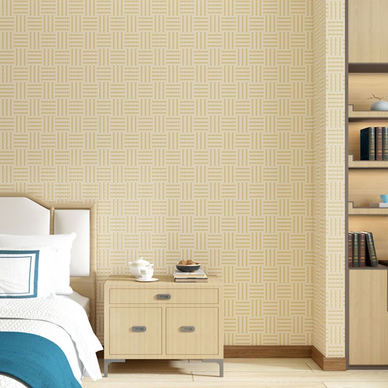 33' x 20.5" Grasswoven Wallpaper Roll for Bedroom Asia Inspired Wall Covering in Neutral Color, Stain-Resistant