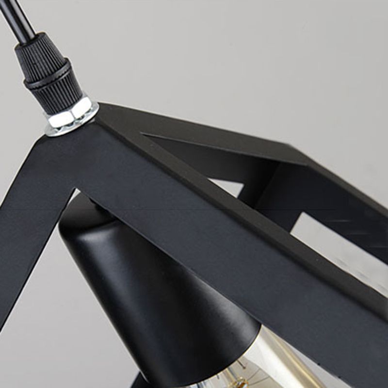 Metal Hanging Light Fixture Industrial Black Triangle Restaurant Pendant Ceiling Light