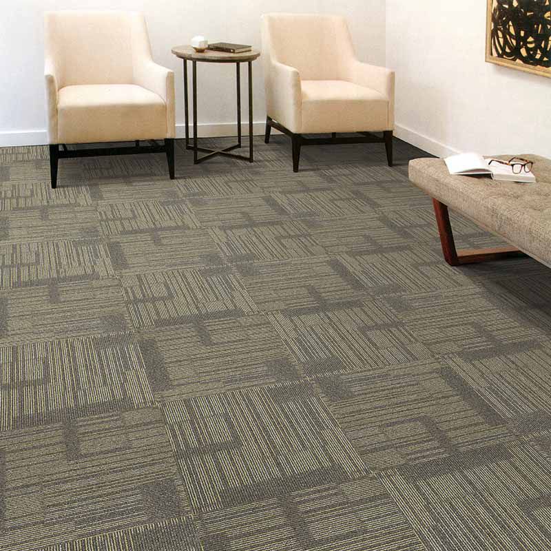 Office Level Loop Carpet Tile Dark Color Fade Resistant Loose Lay Indoor Carpet Tiles