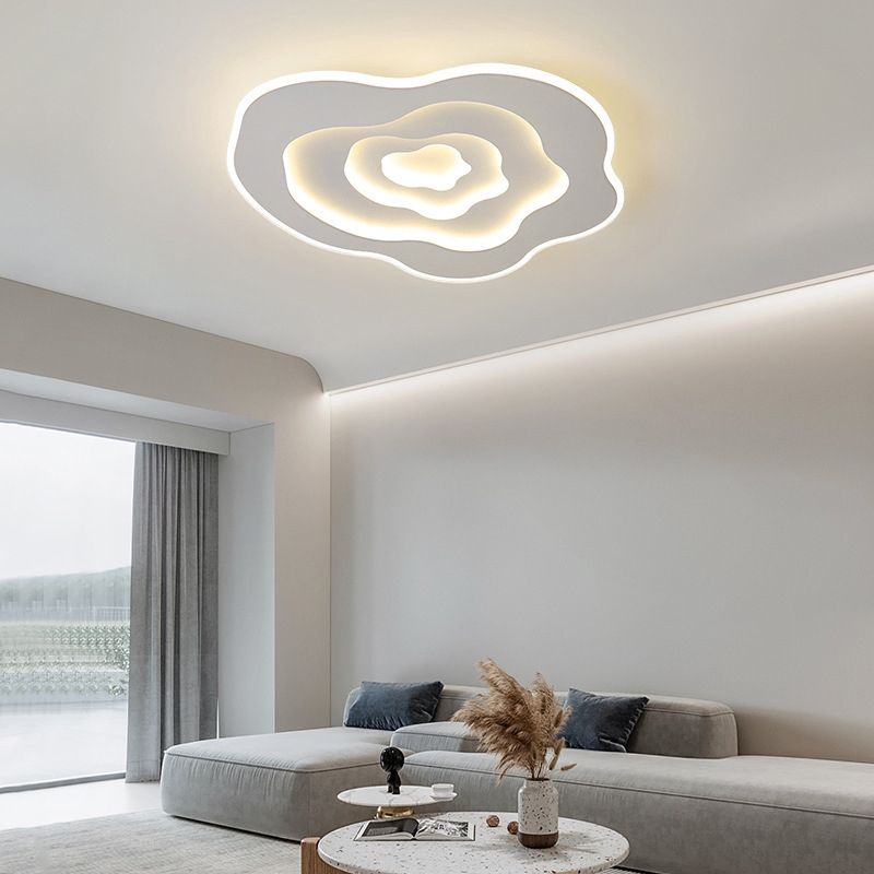 Modern Style Geometry Ceiling Lights Metal Ceiling Lamps for Bedroom in White