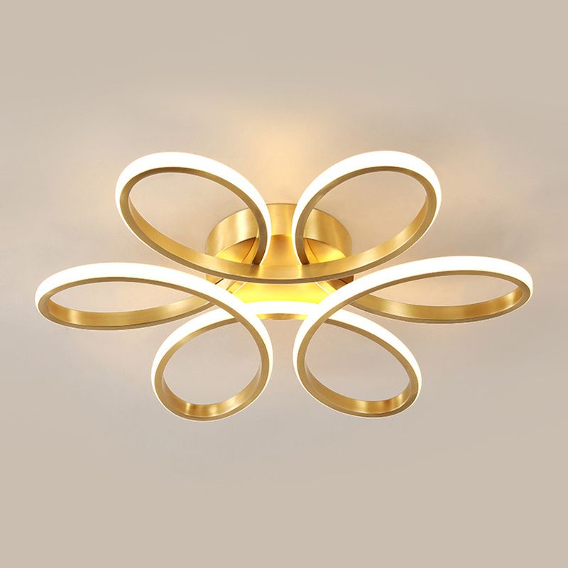 6-Lights Modern Style Flush Mount Flower Shape Acrylic Ceiling Light for Living Room