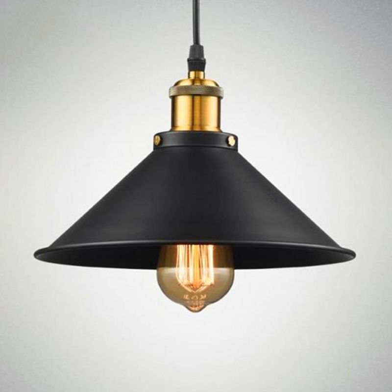 Mini de style industriel vintage Light Light Black Soucoucer Shade Metal Suspended Light pour la cuisine de la chambre