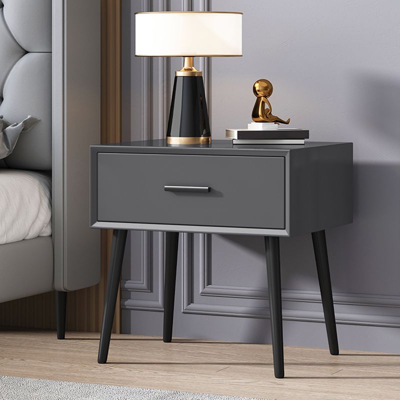 Contemporary Night Table Storage Accent Table Nightstand with 4 Legs for Home