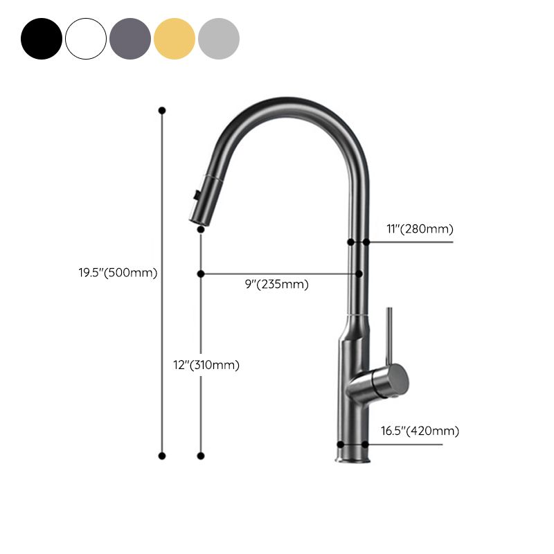 Modern 1-Handle Faucets Stainless Steel with Water Dispenser Pull down Faucets