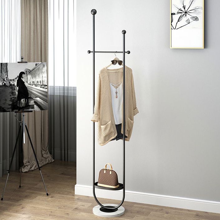 Metal Hall Stand Hooks Hanging Rail Entryway Kit Coat Rack with Shelf