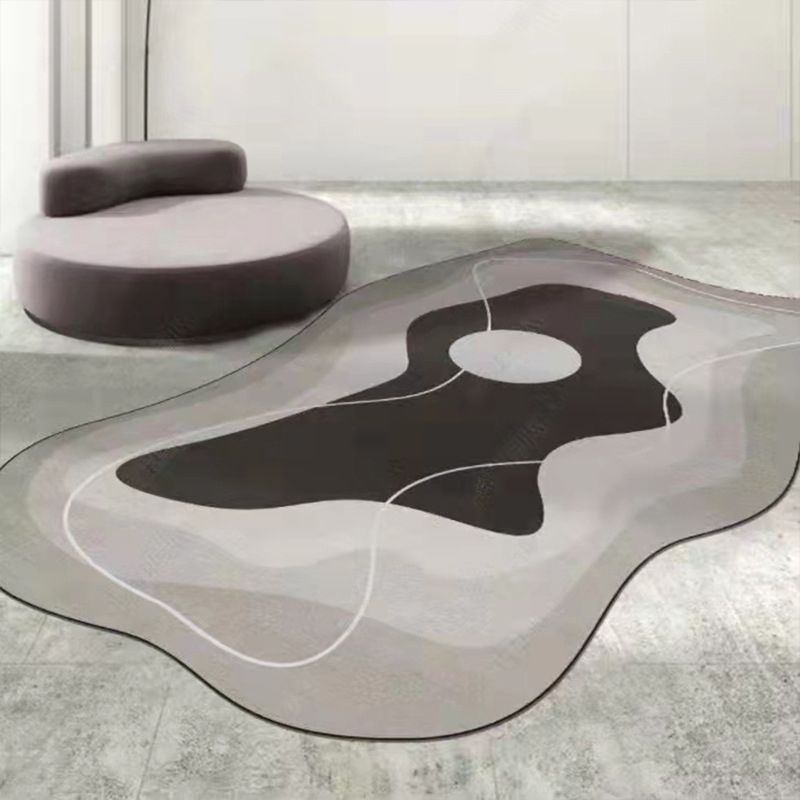 White Casual Rug Polyester Color Lump Rug Washable Rug for Drawing Room