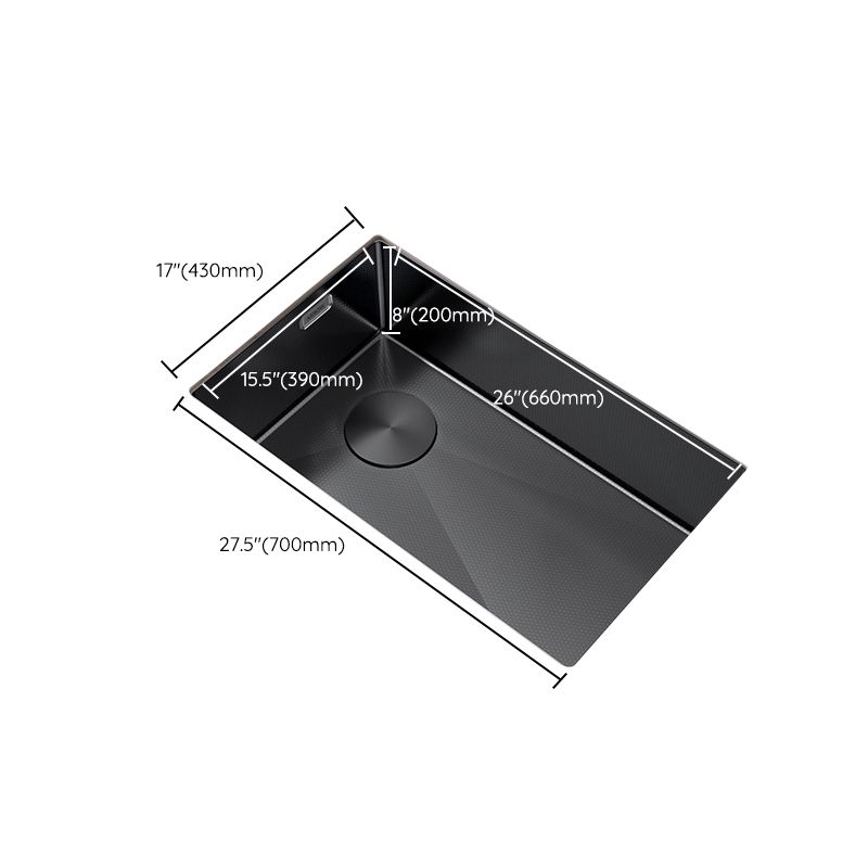 Classic Style Kitchen Sink Corrosion Resistant 1 Holes Kitchen Sink with Drain Assembly