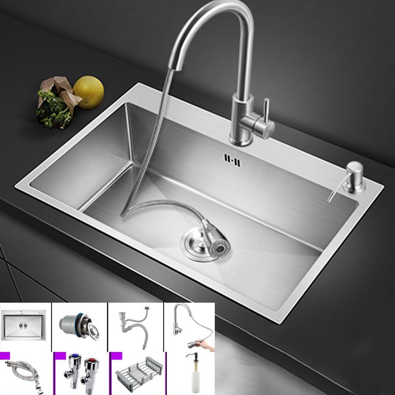 Classic Kitchen Sink Stainless Steel Friction Resistant Kitchen Sink with Drain Assembly