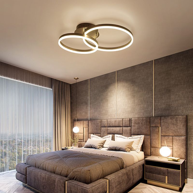 Circle Shape Modern Style Flush Mount Metal Ceiling Light for Living Room