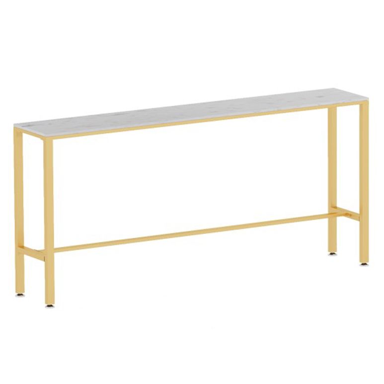 Nordic Glam Style Bar Table 42-inch Height Metal Base Bistro Table for Living Room