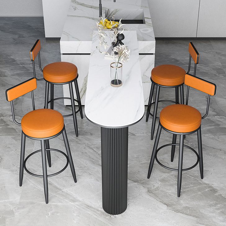 Stone Bar Dining Table Contemporary Bar Table with Sled Base