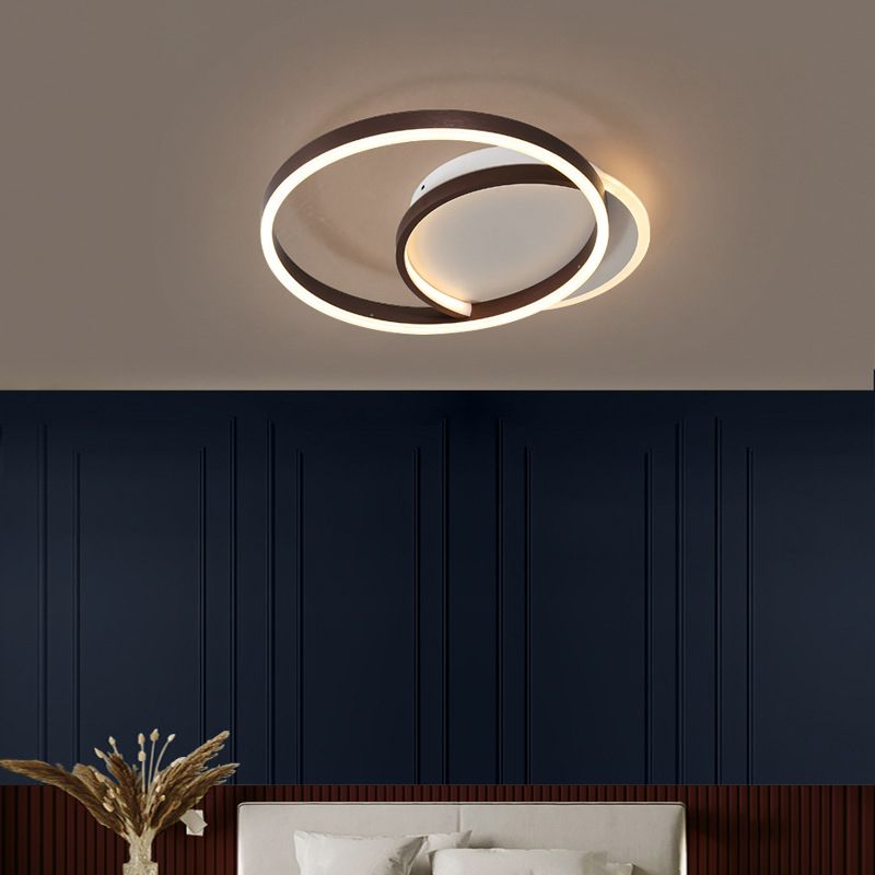 Contemporary Circle Close to Ceiling Lighting Metal LED Bedroom Ceiling Mounted Light