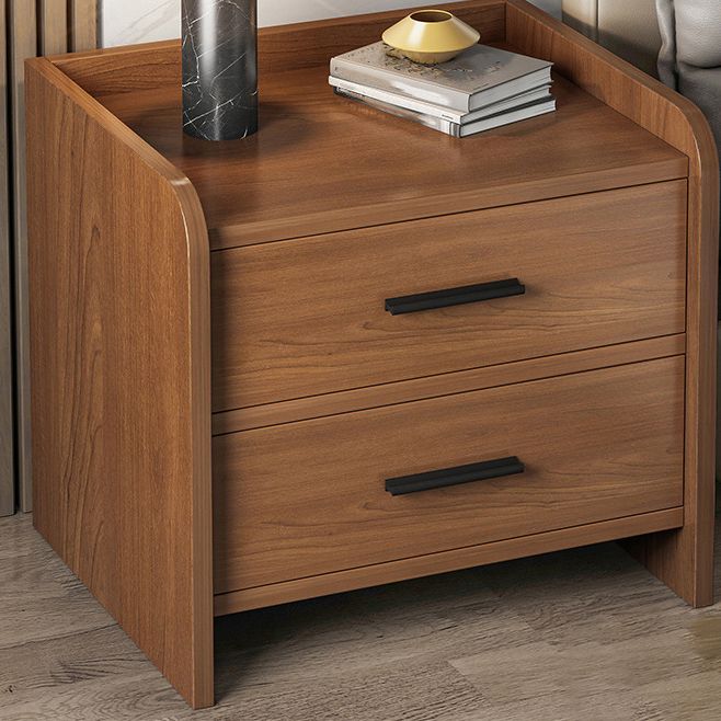 Modern Artificial Timber Bed Nightstand Medium Wood Night Table with Drawer