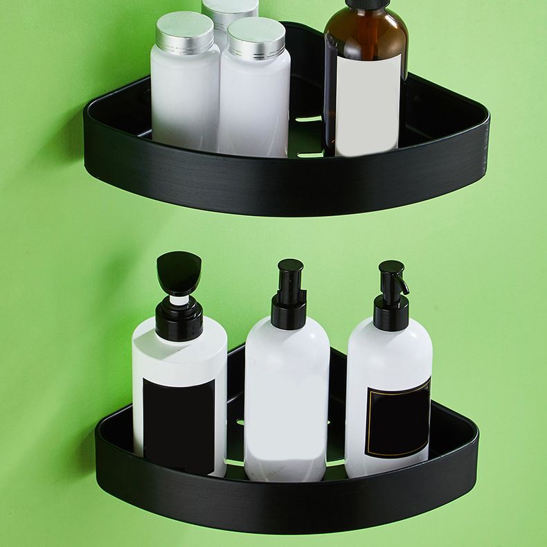 6-Piece Modern Bath Hardware Set in Aluminum Matte Black Towel Bar/Bath Shelf