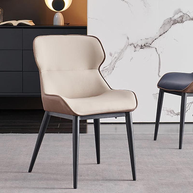 Modern Style Dining Chair Arm Chair with Metal Legs for Kitchen