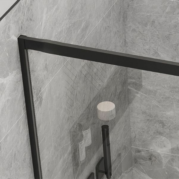 Metal Frame Single Sliding Shower Doors Modern Transparent Shower Shower Bath Door