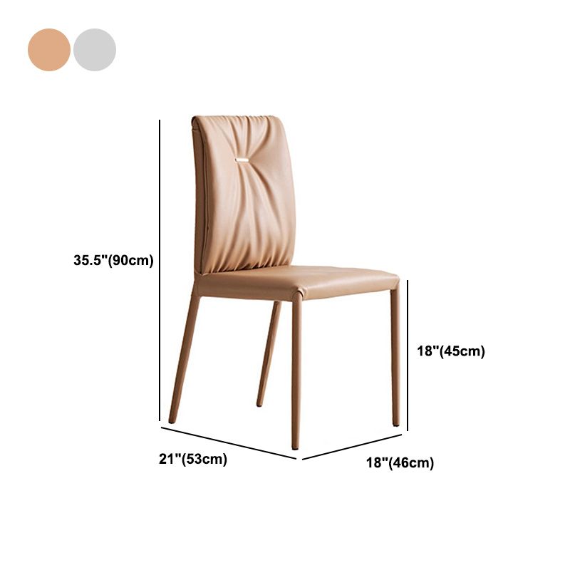 Modern Style Faux Leather Dining Chairs Metal Armless Dining Chair for Restaurant Use