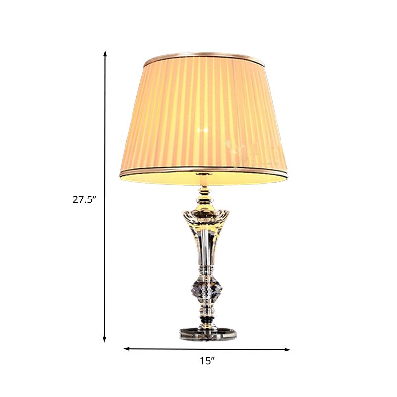 1 Lampada in tessuto curvo a testa Modernista Modernist di cristallo smusso Light in beige