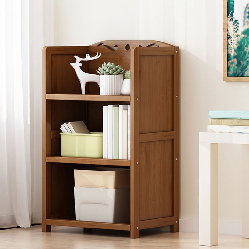 Vertical Contemporary Bamboo Bookcase Open Back Bookshelf for Office