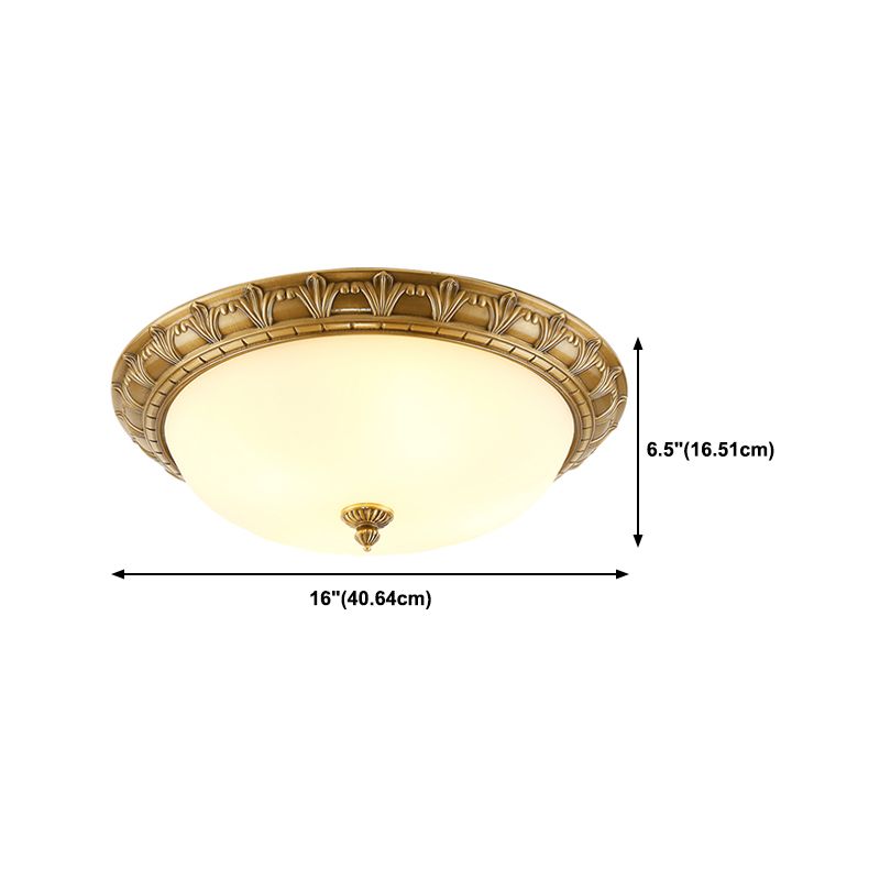 Colonial Style Round Flush Mount Fixture Glass Multi-Light Flush Mount Lighting