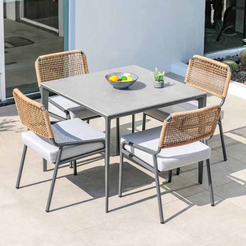 Contemporary Aluminum Frame Patio Table Outdoor Rust Resistant Patio Table