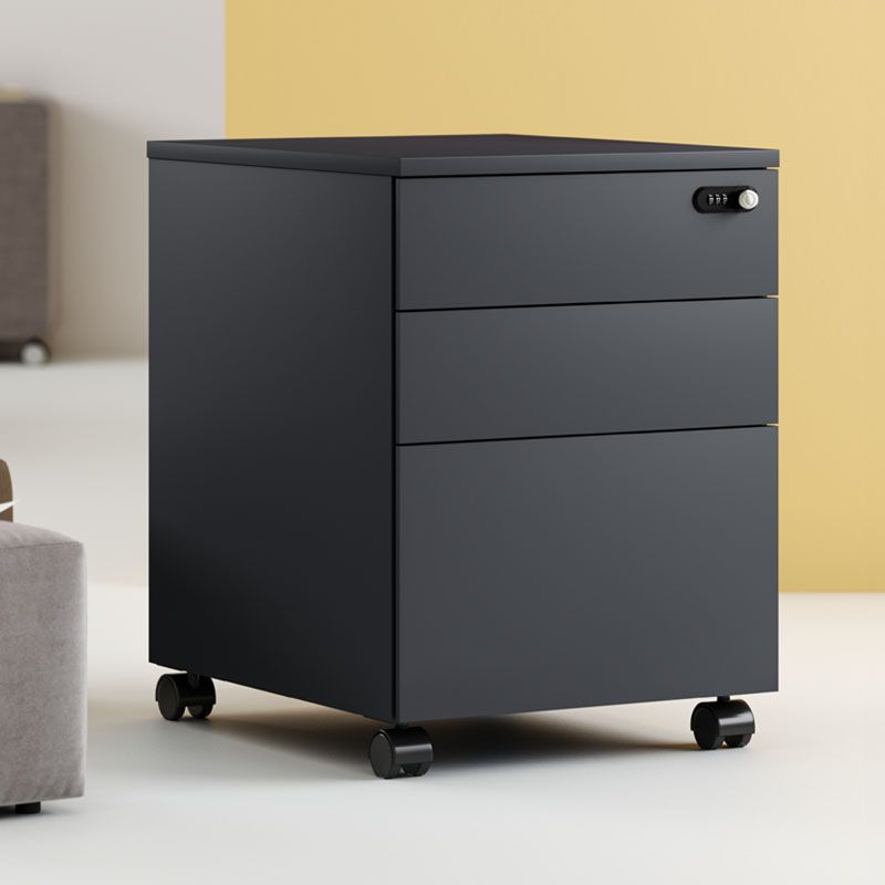 Modern File Cabinet Wooden Frame Lock Storage Filing Cabinet