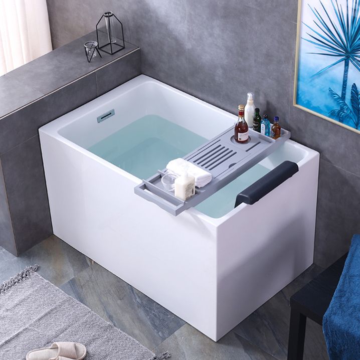 Back to Wall Soaking Tub Rectangular Antique Finish Modern Bath Tub (Board not Included)