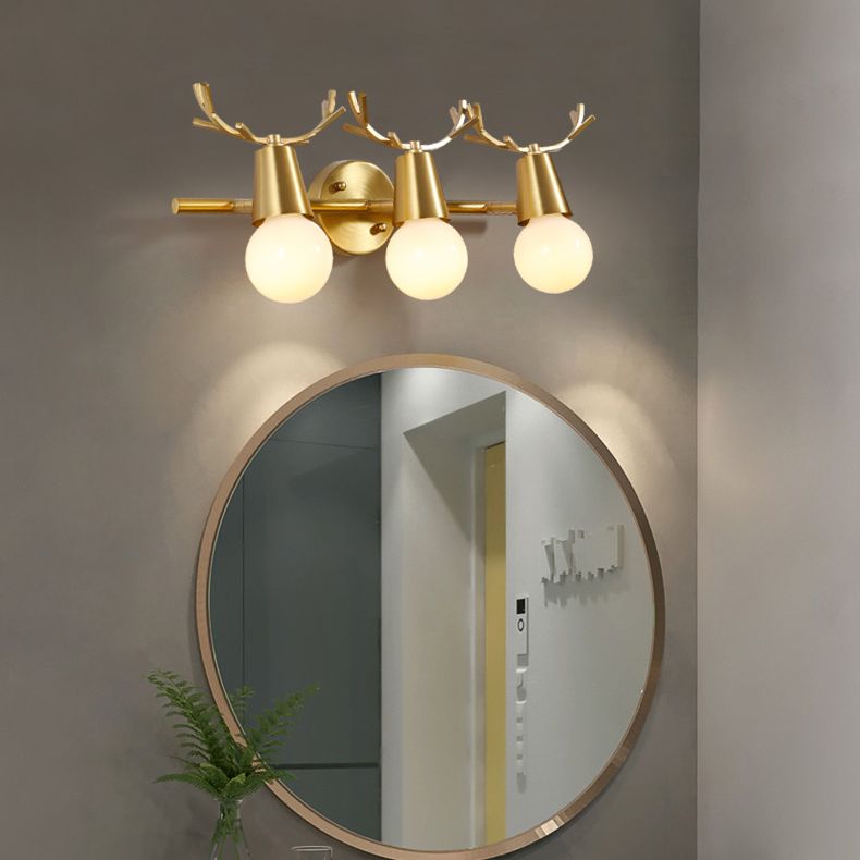 Vanité en forme de bois Light Nordic Light Extravagant Style Copper Vanity Lampe
