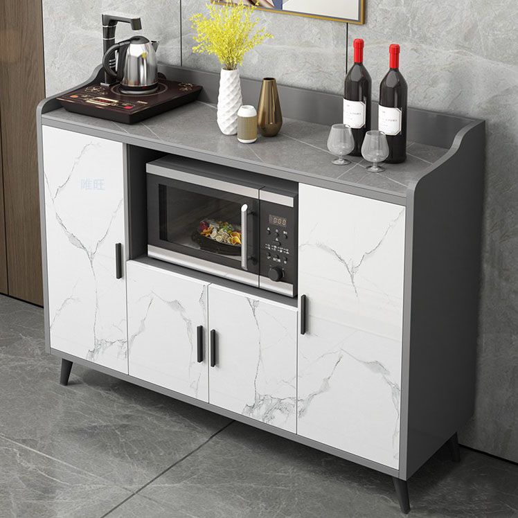 Contemporary Style Buffet Sideboard Stone Side Board with Cabinets