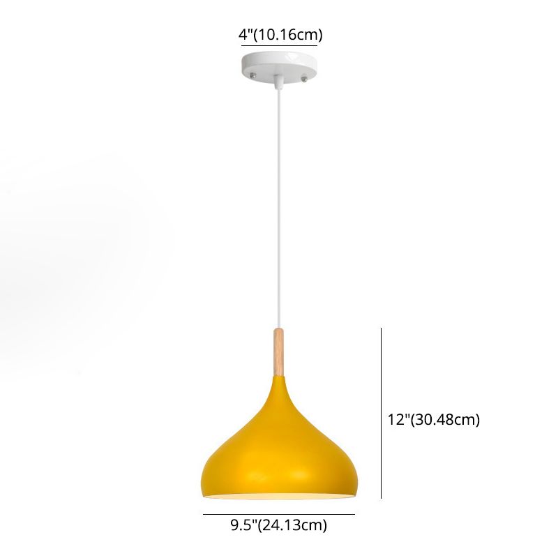 1 Light Teardrop Hanging Ceiling Light Nordic Aluminum Hanging Light for Restaurant