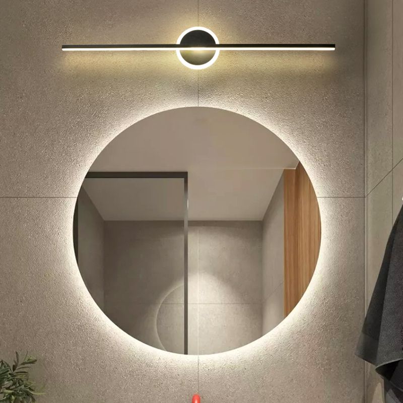 Modern Mirror Front Light LED Strip Shape Vanity Light with Acrylic Shade for Bathroom