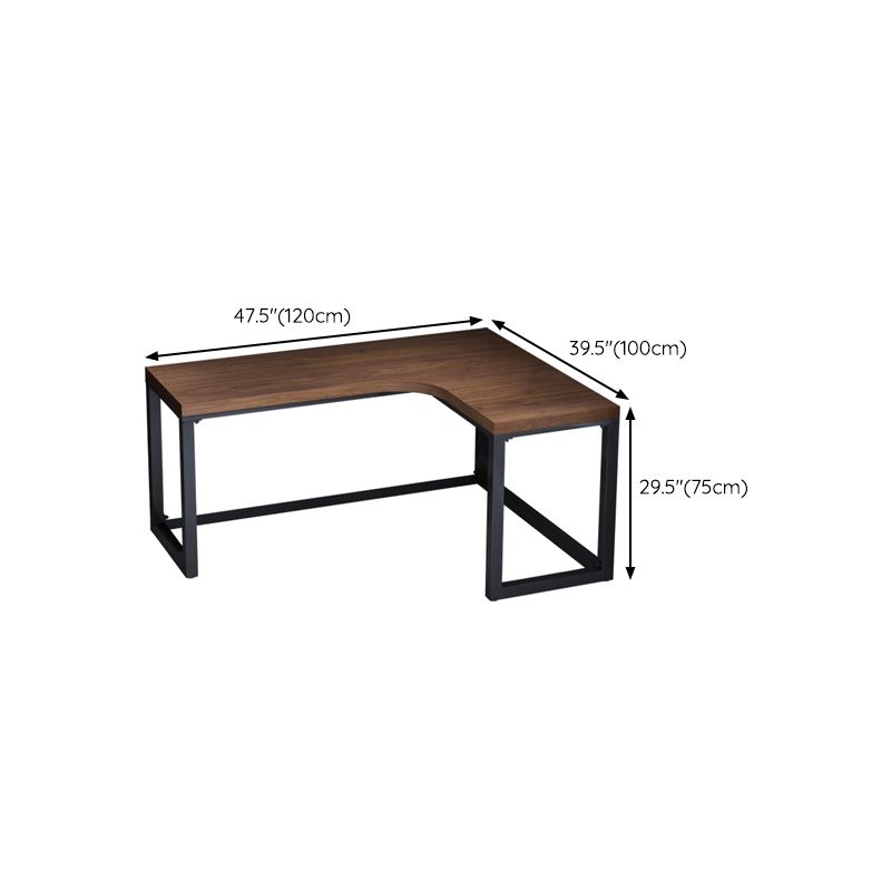 29.25 Inch Height Industrial Office Desk Solid Wood L-Shape Writing Desk