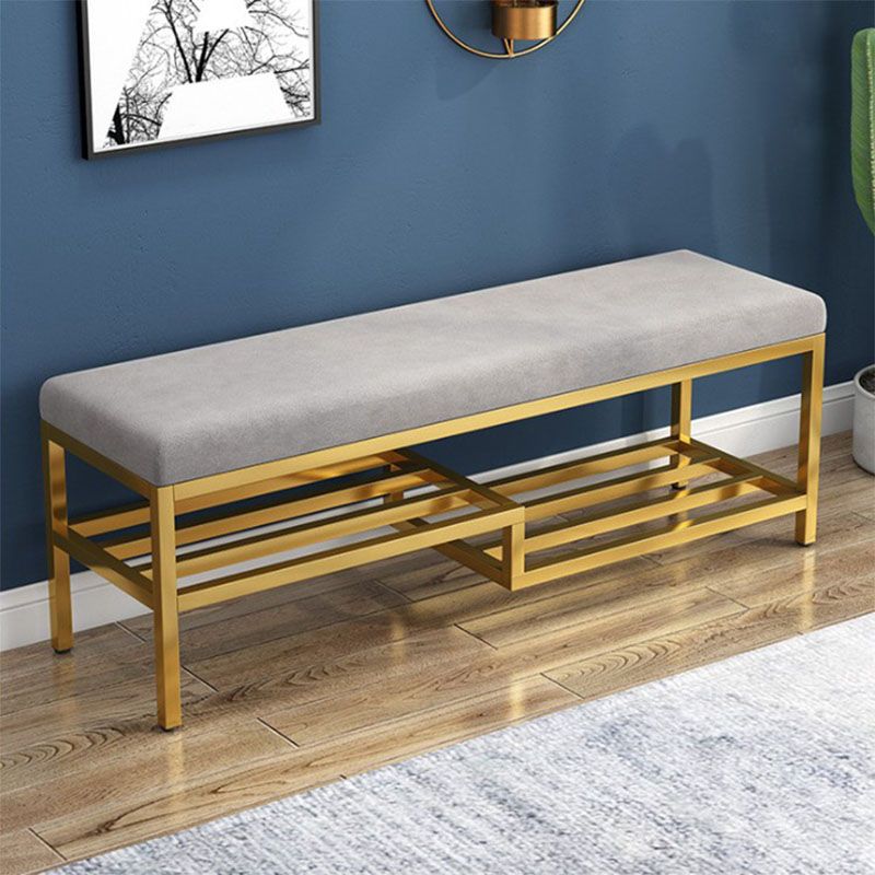 Modern Entryway Bench Cushioned Metal Seating Bench , 14" Width