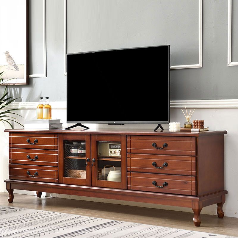 Traditional TV Stand Console Wooden TV Media Console for Living Room