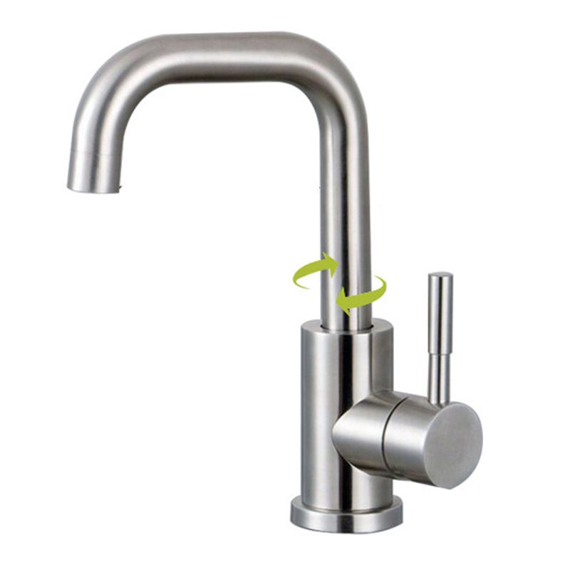 Stainless Steel Kitchen Faucet Single Handle Gooseneck Faucet