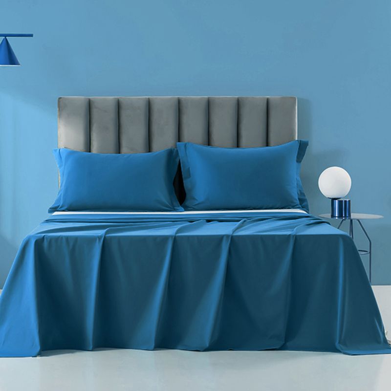 Sheet Sets Cotton Solid Color Breathable Wrinkle Resistant Super Soft Bed Sheet Set