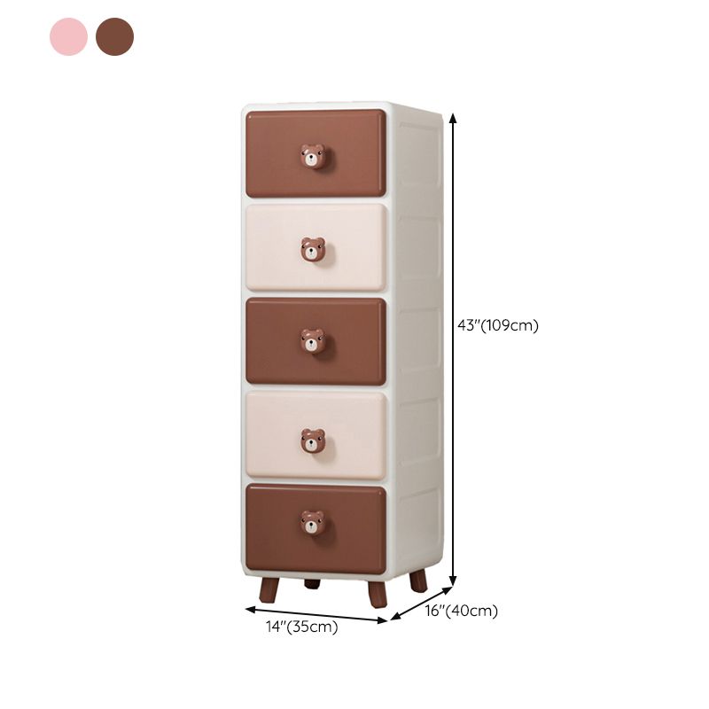 Scandinavian Plastic Kids Dressers Vertical Kids Furniture for Bedroom