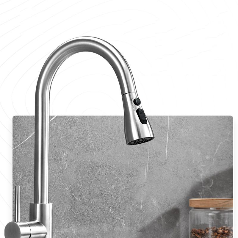 Modern Style Kitchen Faucet Lever Handle 304 Stainless Steel Kitchen Faucet