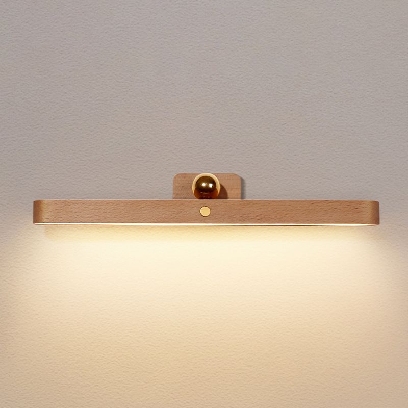 Simplicidad Luces de espejo de tocador alargado Luz de la pared de madera Accesorios para el baño