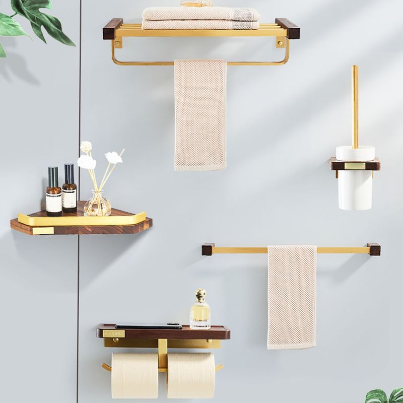 Modern Gold Bath Hardware Set Bath Shelf Paper Holder Bathroom Accessory Set