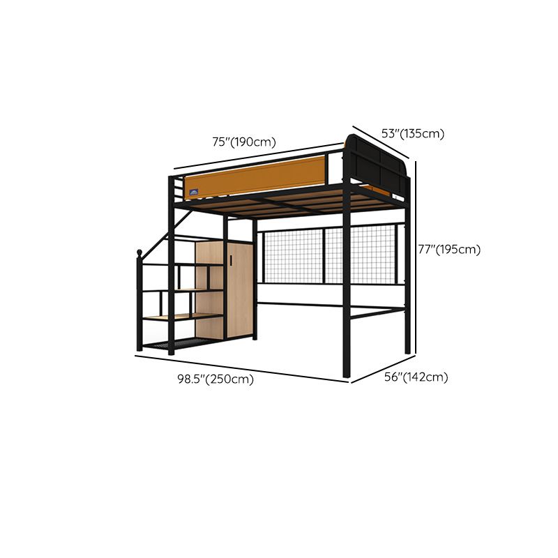 Gender Neutral Metal Kids Bed No Theme Loft Bed with Mattress