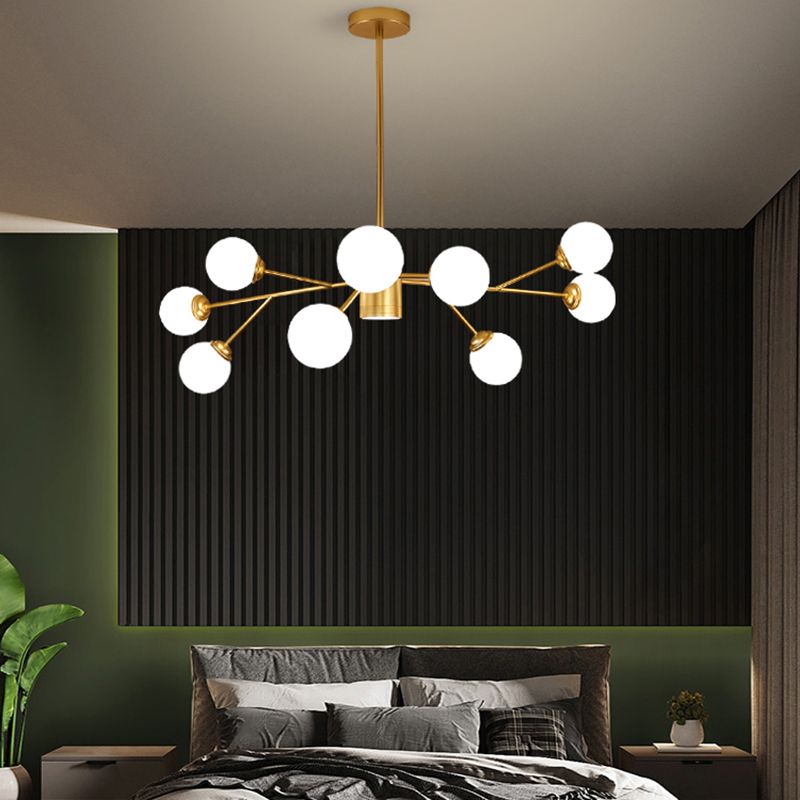 Contemporary Spherical Shade Hanging Light Fixtures Glass Chandelier Lighting Fixtures