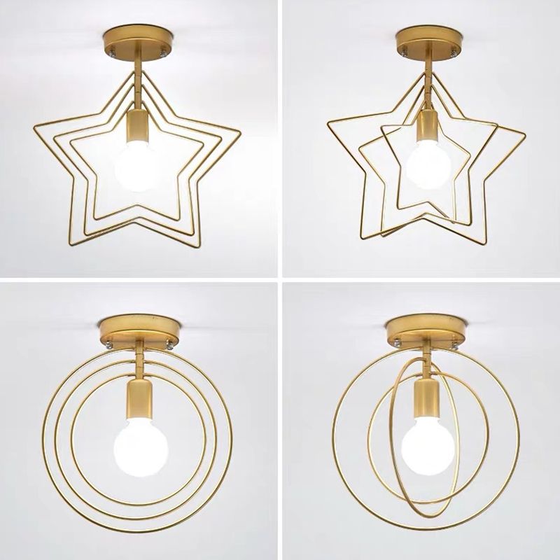 Rotatable Metal Frame Simplicity Ceiling Light Single Bulb Modern Style Aisle Lighting Fixture